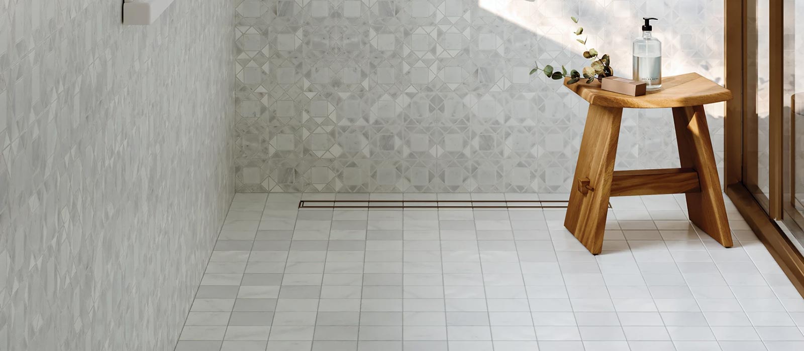 Bedrosians Monet natural stone tiles - elegant marble design perfect for luxury bathrooms. Click to shop online.